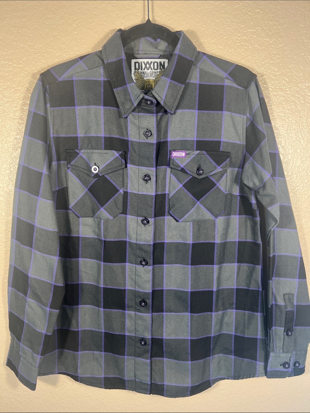 DIXXON Black & Purple Plaid Button-Down Shirt